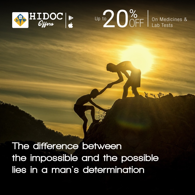 Health Tip - The difference between the impossible and the possible lies in a man's determination