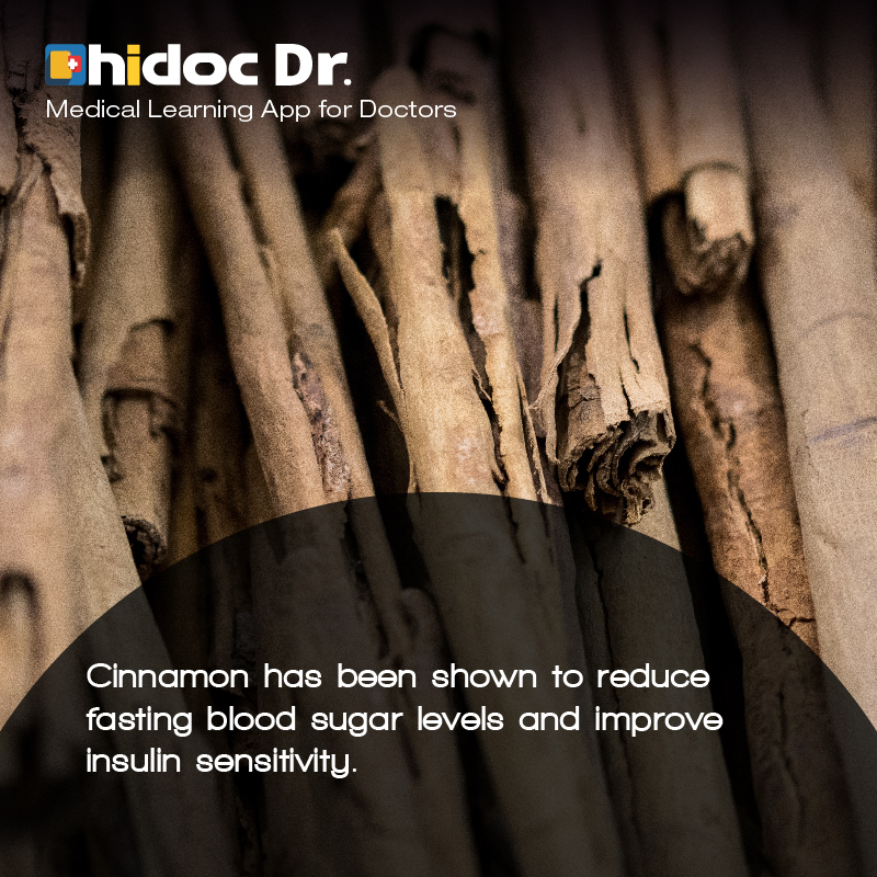 Health Tip - Cinnamon has been shown to reduce fasting blood sugar levels and improve insulin sensitivity.