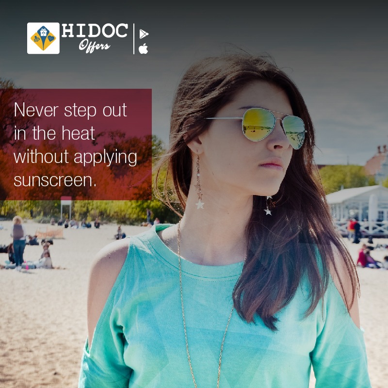 Health Tip - Never step out  in the heat  without applying  sunscreen
