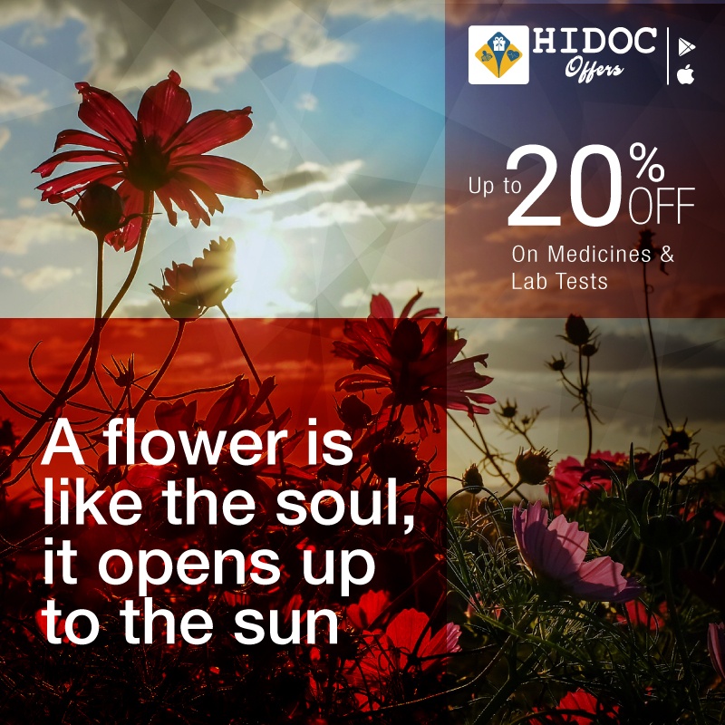 Health Tip - A flower is like the soul,  it opens up to the sun 