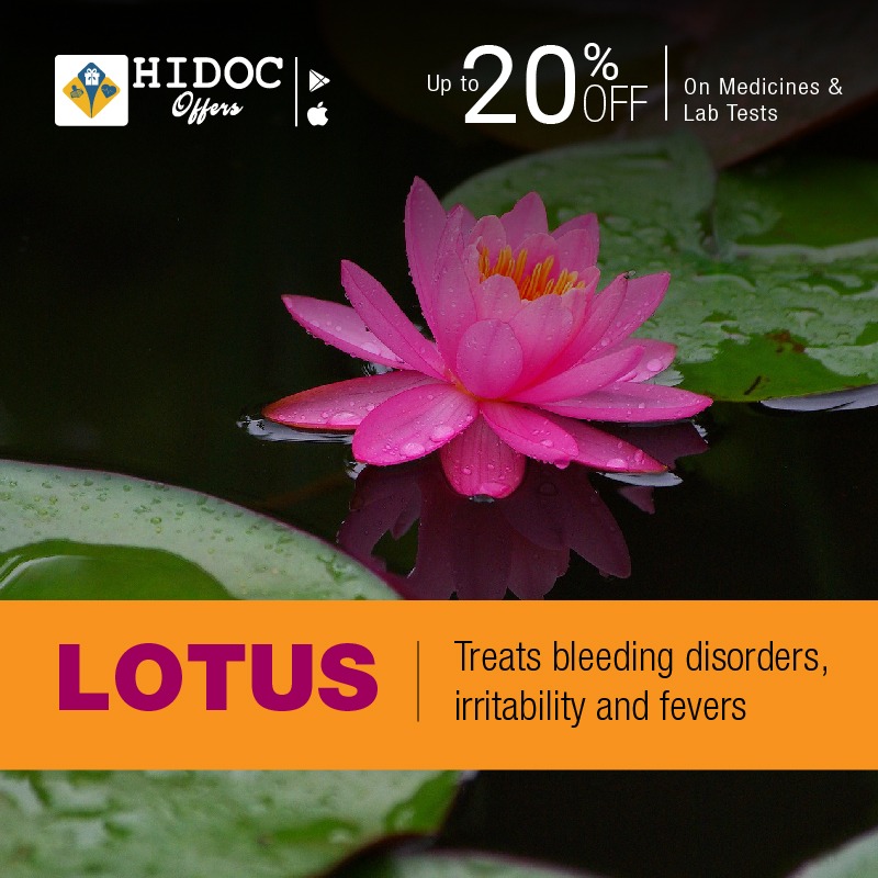 Health Tip - Lotus... Treats bleeding disorders,  irritability and fevers 